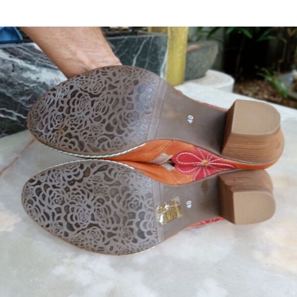 L' Artiste by Spring Step, Tan Leather Helga Mules Size EU 40 - Picture 10 of 10